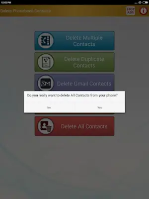 Delete all Phonebook Contacts android App screenshot 0